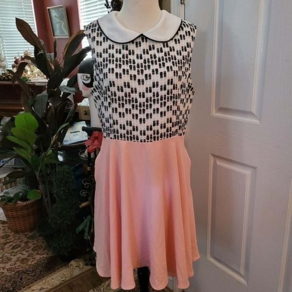 Light Pink and Blue Lipstick Dress-XL